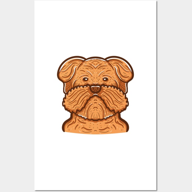 Cute Brussels Griffon Dog Wall Art by Dzulhan